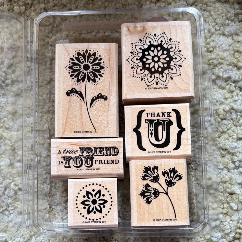 Stampin' Up! Floral and Thank You Wooden Stamp Set